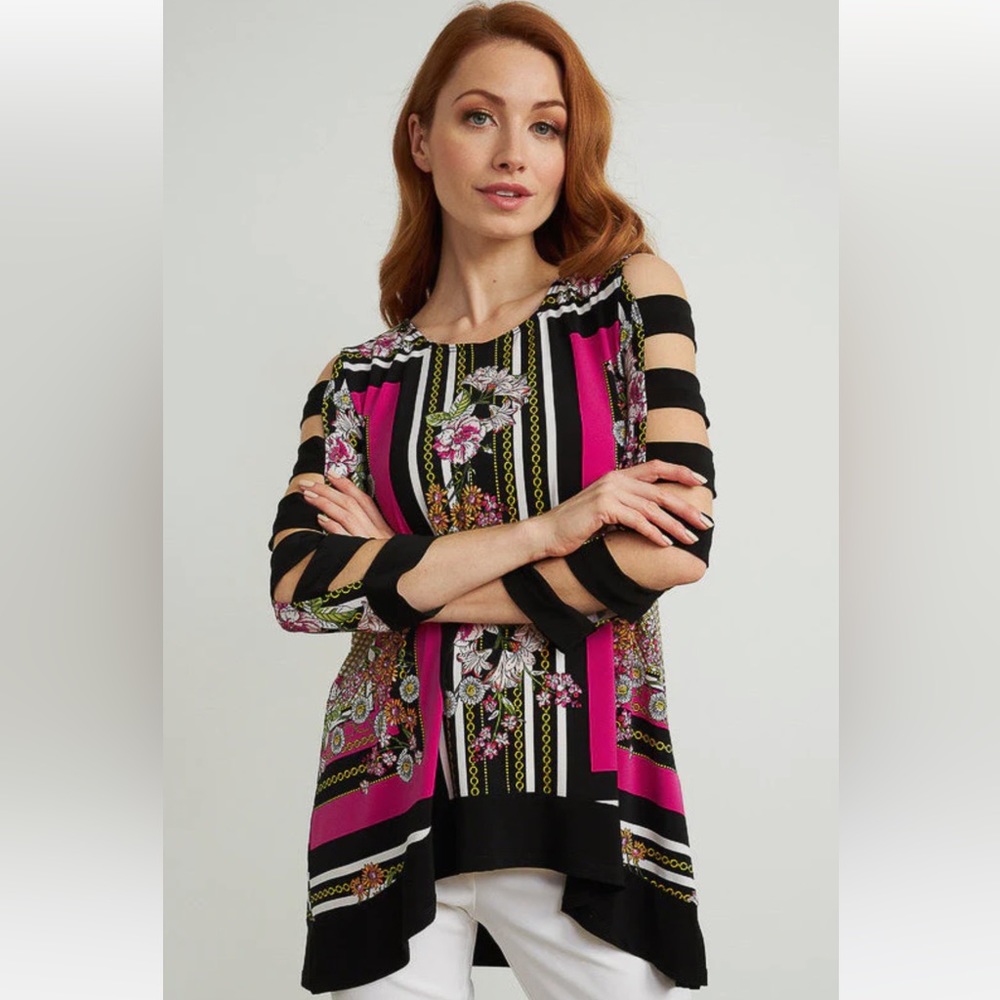 Joseph Ribkoff slashed sleeve top NWT